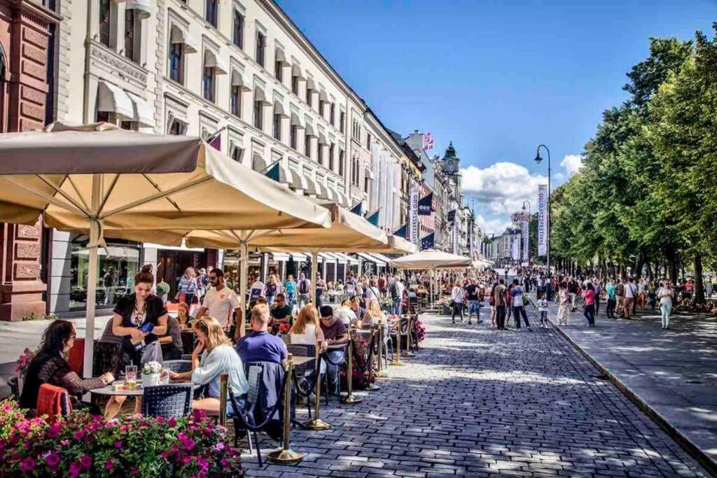Sentral 3 roms top leilighet med gratis parkering Oslo Eksteriør bilde