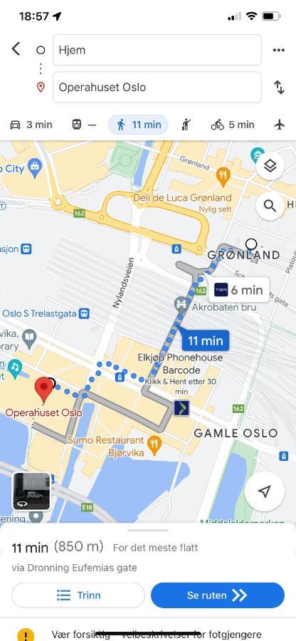 Sentral 3 roms top leilighet med gratis parkering Oslo Eksteriør bilde