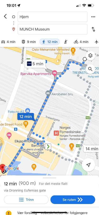 Sentral 3 roms top leilighet med gratis parkering Oslo Eksteriør bilde